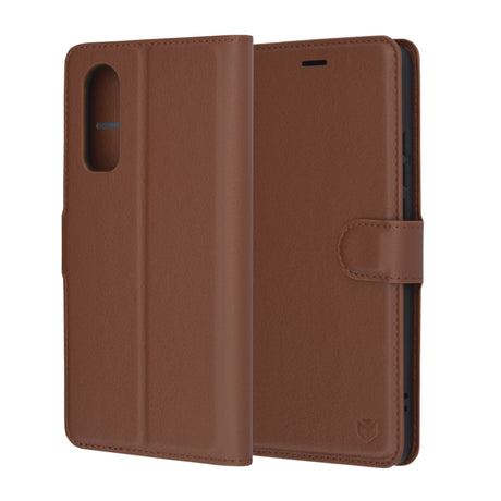 Husa de protectie Techsuit Leather Folio compatibil cu OnePlus Nord CE4 Lite, Maro
