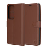 Husa de protectie Techsuit Leather Folio compatibil cu Oppo Reno12, Maro
