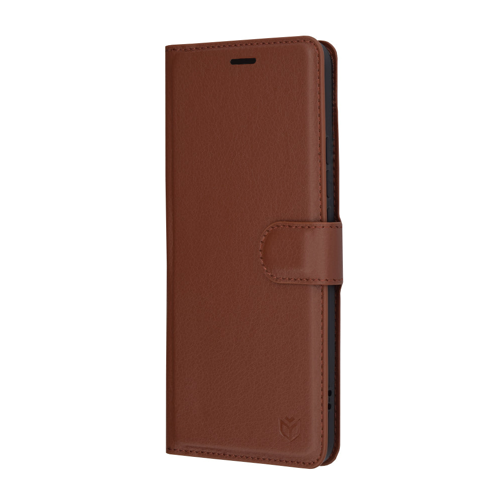 Husa de protectie Techsuit Leather Folio compatibil cu Xiaomi Poco F6 Pro, Maro