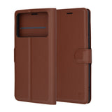 Husa de protectie Techsuit Leather Folio compatibil cu Xiaomi Poco F6 Pro, Maro