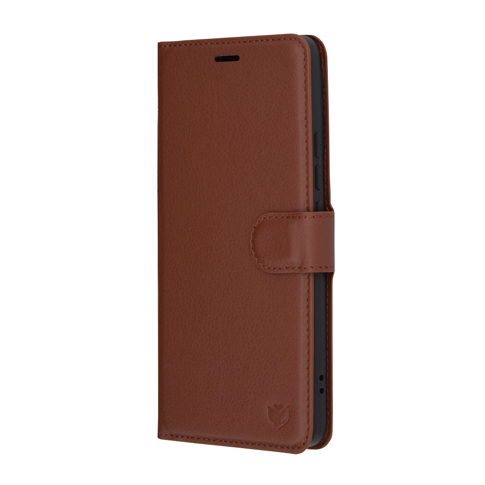 Husa de protectie Techsuit Leather Folio compatibil cu Xiaomi Poco F6, Maro
