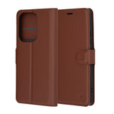 Husa de protectie Techsuit Leather Folio compatibil cu Xiaomi Poco F6, Maro
