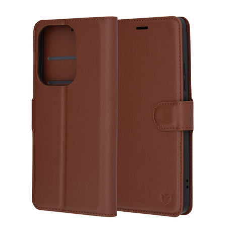 Husa de protectie Techsuit Leather Folio compatibil cu Xiaomi Poco F6, Maro