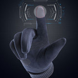 Techsuit Touchscreen Gloves Suede (ST0009), PU Leather, Plush Interior, Albastru