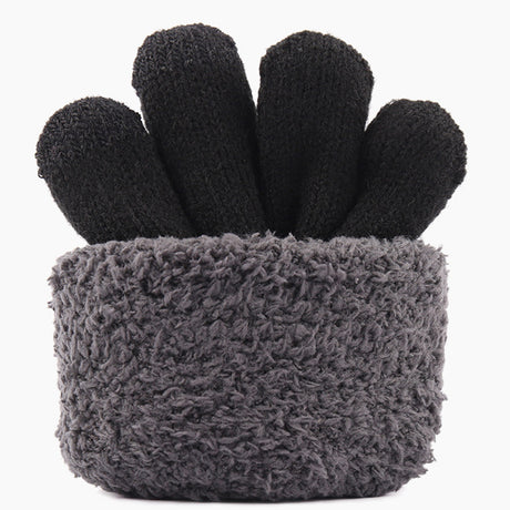 iWarm Touchscreen Gloves (ST0005), Double Layer and Velvet/Acrylic, Size 21cm, Negru