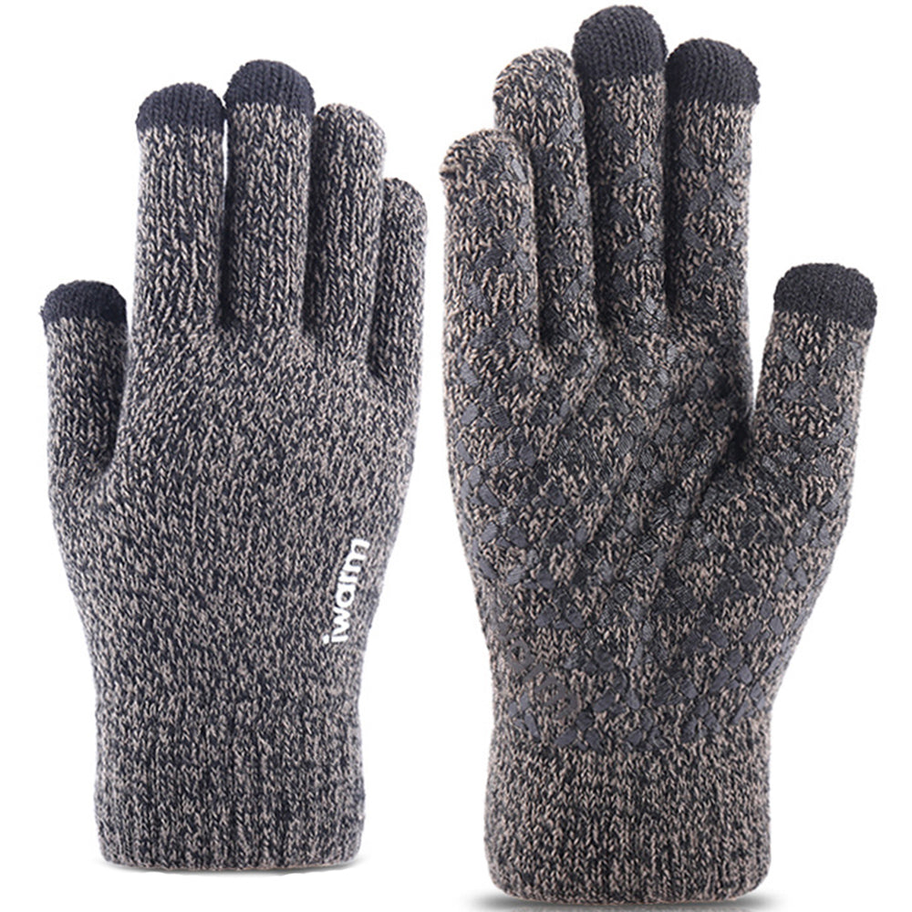 iWarm Touchscreen Gloves (ST0005), Double Layer and Velvet/Acrylic, Size 21cm, Gri
