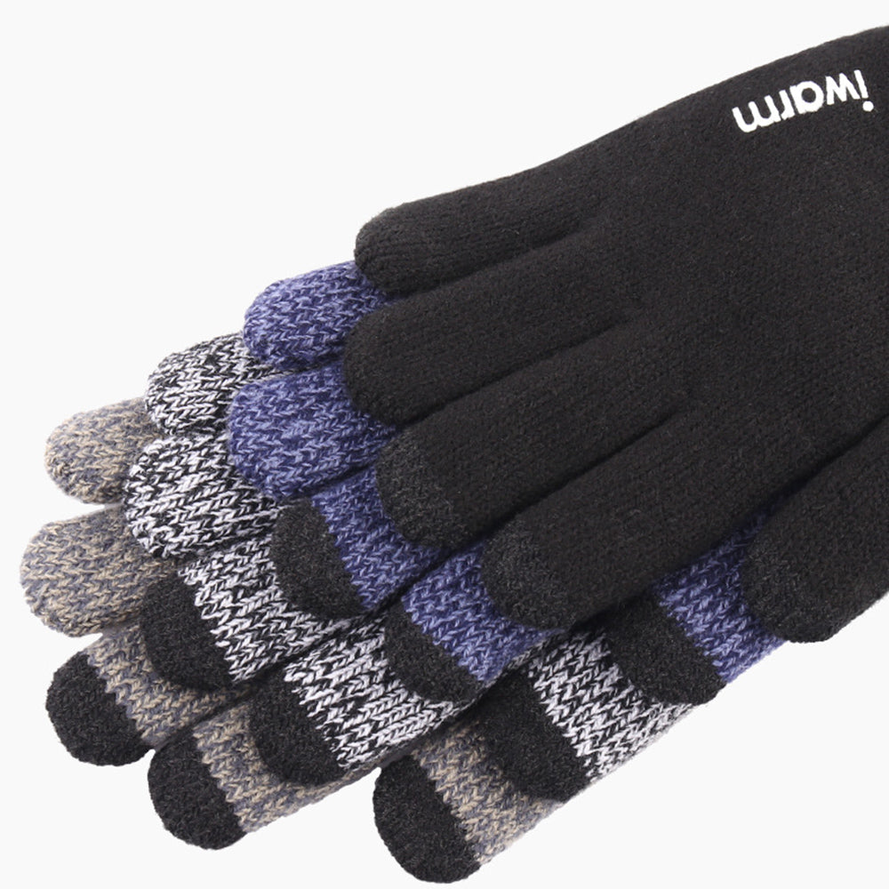iWarm Touchscreen Gloves (ST0005), Double Layer and Velvet/Acrylic, Size 21cm, Gri