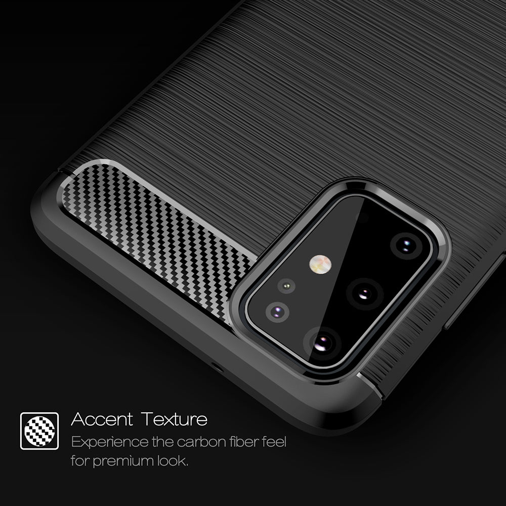 Husa de protectie Techsuit Carbon Silicone compatibil cu Samsung Galaxy S21 Ultra 5G, Negru