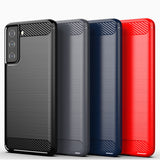 Husa de protectie Techsuit Carbon Silicone compatibil cu Samsung Galaxy S21, Negru