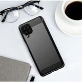 Husa de protectie Techsuit Carbon Silicone compatibil cu Samsung Galaxy A12 / A12 Nacho, Negru
