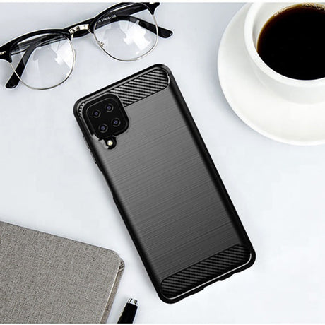 Husa de protectie Techsuit Carbon Silicone compatibil cu Samsung Galaxy A12 / A12 Nacho, Negru