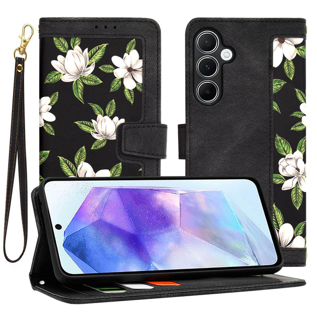 Husa de protectie Techsuit FlipCraft compatibil cu Samsung Galaxy A55 5G, Flowers of the Dawn