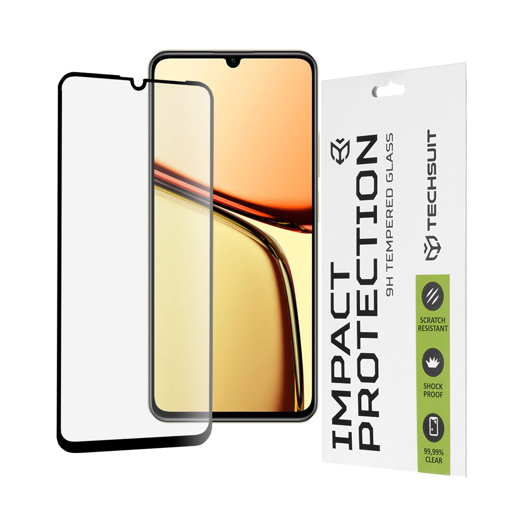 Folie de protectie Techsuit 111D Full Cover / Full Glue Glass compatibil cu Realme C61 / Realme C63, Negru