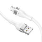 Cablu Lito (LD02C), USB to Type-C, Fast Charging, 2.4A, Tangle-free, Soft Silicone, 1.2m, Alb