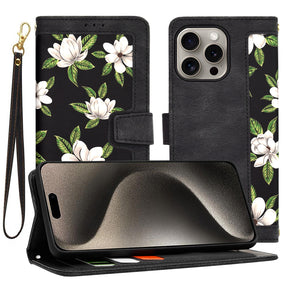 Husa de protectie Techsuit FlipCraft compatibil cu iPhone 15 Pro Max, Flowers of the Dawn