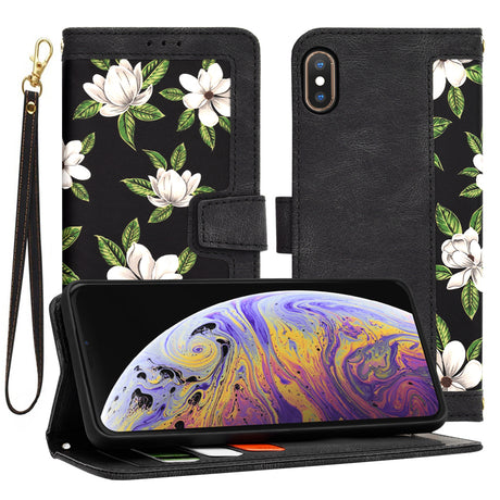 TechSuit Husa de protectie Techsuit FlipCraft compatibil cu iPhone XS Max, Flowers of the Dawn