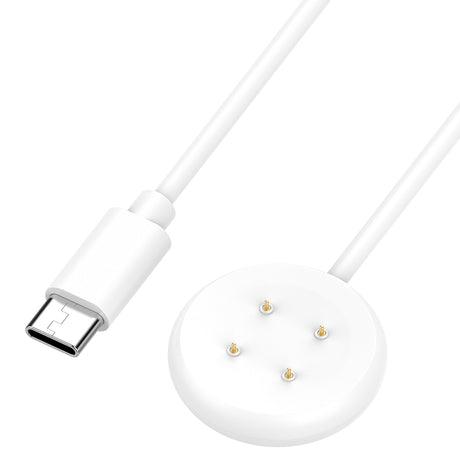 Incarcator Techsuit SmartWatch Wireless Charging Cable (THC5), for Google Pixel Watch 3 (41mm, 45mm) / 2 / Fitbit Ace LTE, Type-C, Alb