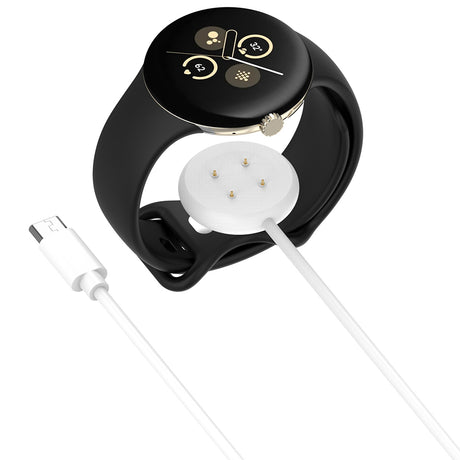 Incarcator Techsuit SmartWatch Wireless Charging Cable (THC5), for Google Pixel Watch 3 (41mm, 45mm) / 2 / Fitbit Ace LTE, Type-C, Alb