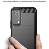 Husa de protectie Techsuit Carbon Silicone compatibil cu Huawei P Smart 2021, Negru