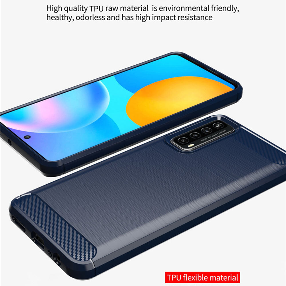 Husa de protectie Techsuit Carbon Silicone compatibil cu Huawei P Smart 2021, Negru