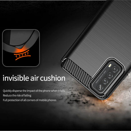 Husa de protectie Techsuit Carbon Silicone compatibil cu Huawei P Smart 2021, Negru