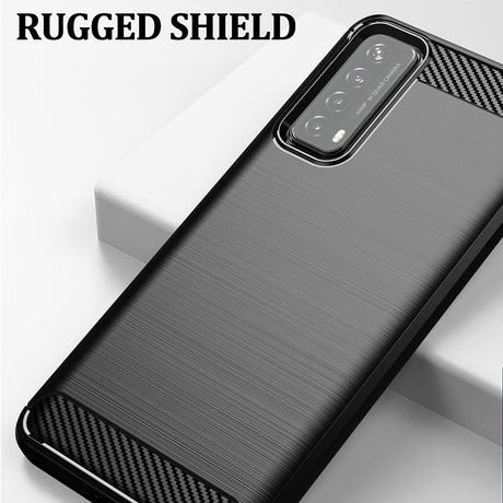 Husa de protectie Techsuit Carbon Silicone compatibil cu Huawei P Smart 2021, Negru