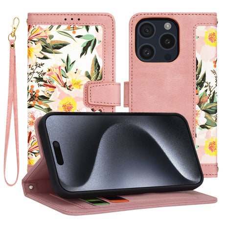 Husa de protectie Techsuit FlipCraft compatibil cu iPhone 15 Pro, Sweetheart Pink