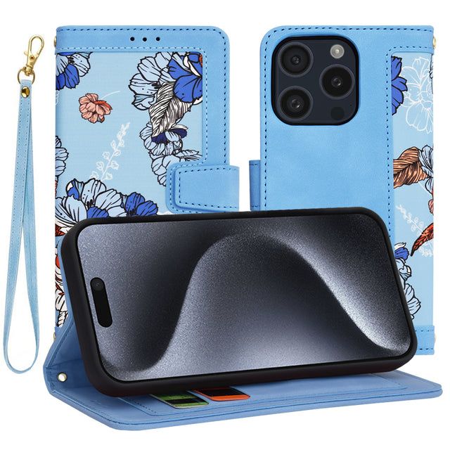 Husa de protectie Techsuit FlipCraft compatibil cu iPhone 15 Pro, Vibrant Blue