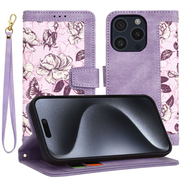 Husa de protectie Techsuit FlipCraft compatibil cu iPhone 15 Pro, Mysterious Purple