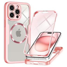 Folie de protectie Techsuit ColorVerse 360 MagSafe Series + compatibil cu iPhone 14 Pro Max, Roz