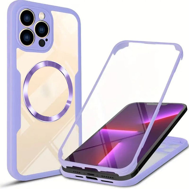 Folie de protectie Techsuit ColorVerse 360 MagSafe Series + compatibil cu iPhone 13 Pro Max, Mov