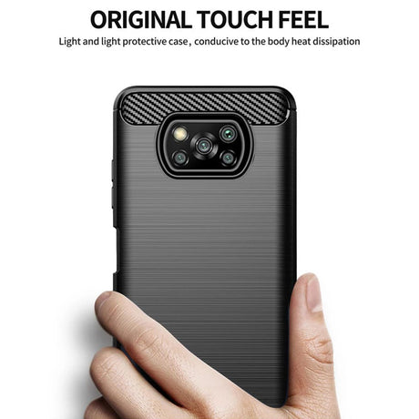 Husa de protectie TechSuit Carbon Silicone compatibil cu Xiaomi Poco X3 / Poco X3 NFC / Poco X3 Pro, Negru