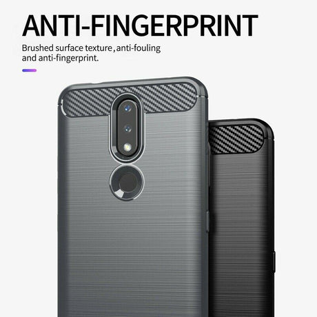 Husa de protectie TechSuit Carbon Silicone compatibil cu Nokia 2.4, Negru