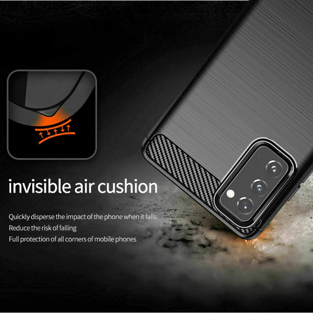 Husa de protectie TechSuit Carbon Silicone compatibil cu Samsung Galaxy S20 FE 4G / S20 FE 5G, Negru