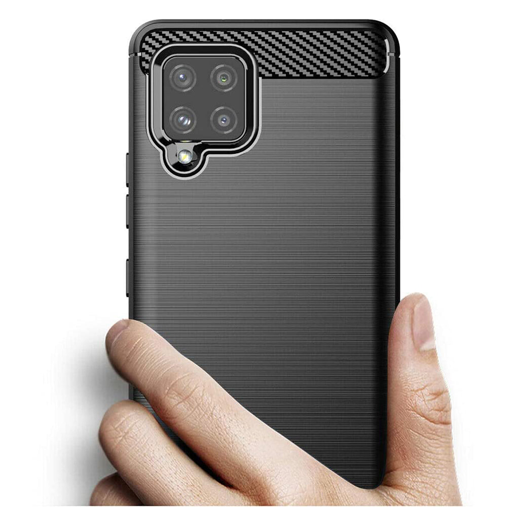Husa de protectie TechSuit Carbon Silicone compatibil cu Samsung Galaxy A42 5G, Negru