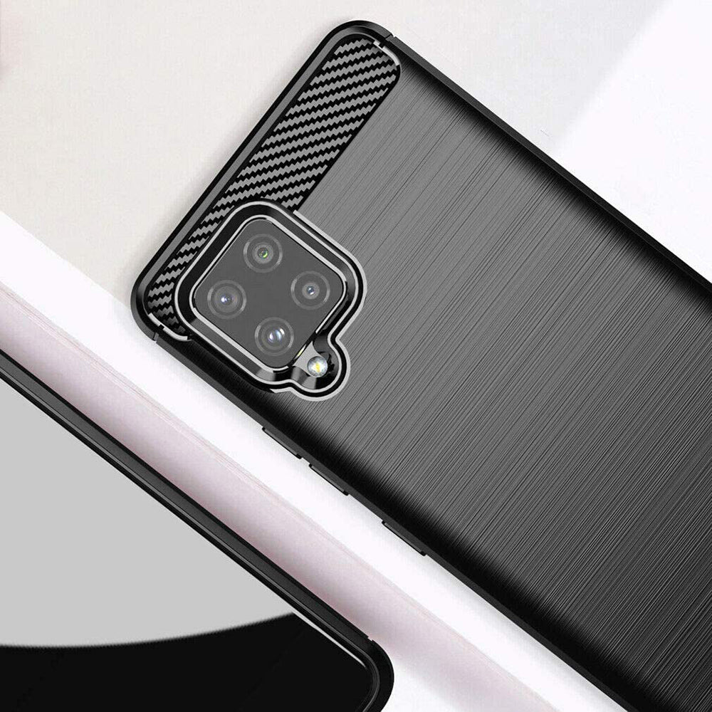 Husa de protectie TechSuit Carbon Silicone compatibil cu Samsung Galaxy A42 5G, Negru
