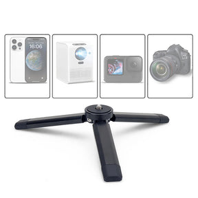 Suport Techsuit Mini Tripod (TPD2), for Selfie Sticks, Universal, with 1/4 inch Screw, Aluminum Alloy, Negru