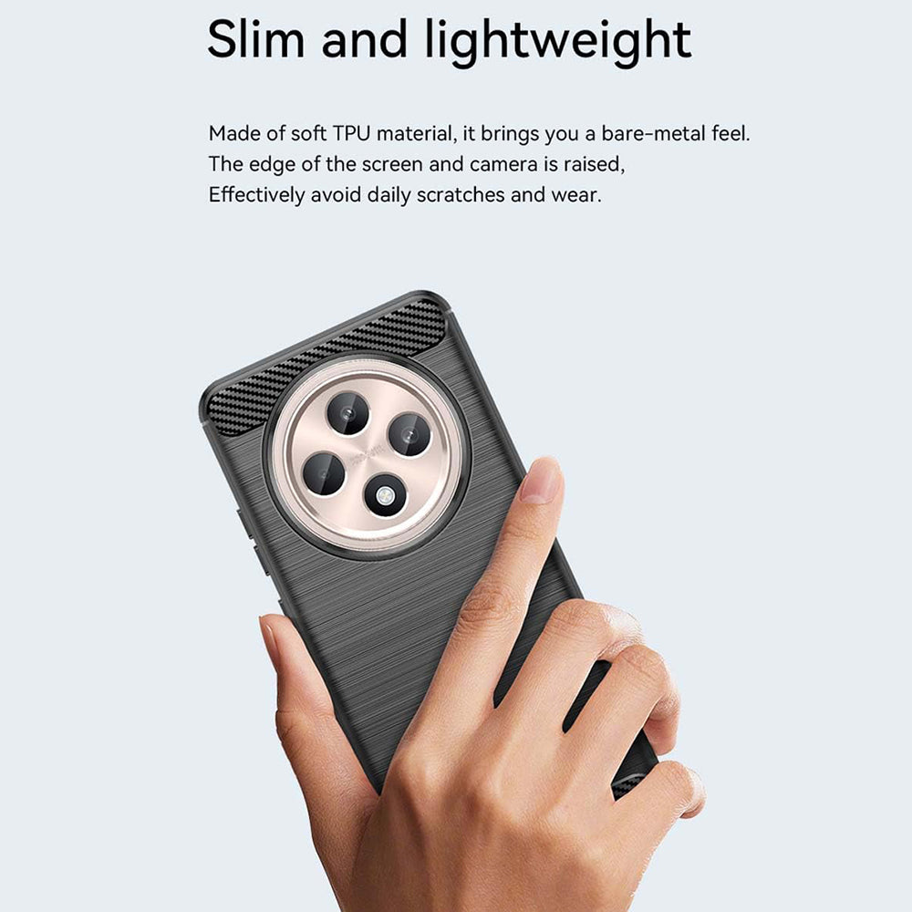 Husa de protectie Techsuit Carbon Silicone compatibil cu Oppo Reno12 F 4G / Reno12 F 5G / Reno12 FS 4G / Reno12 FS 5G, Negru