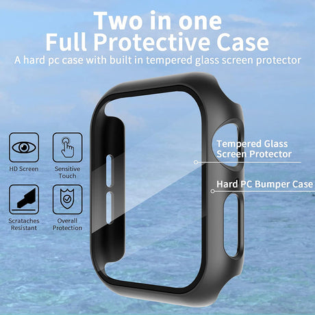Folie de protectie smartwatch Techsuit Defense360 Pro + Screen Protector compatibil cu Apple Watch 4 / 5 / 6 / SE (44mm), Negru