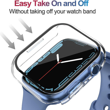Folie de protectie smartwatch Techsuit Defense360 Pro + Screen Protector compatibil cu Apple Watch 7 (41mm), Transparent