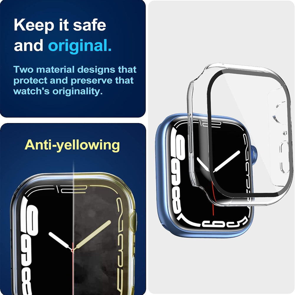 Folie de protectie smartwatch Techsuit Defense360 Pro + Screen Protector compatibil cu Apple Watch 7 (45mm), Transparent