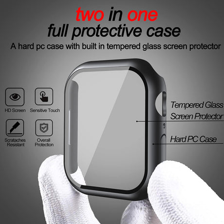 Husa smartwatch Techsuit Defense360 Pro compatibil cu Apple Watch 7 41mm, Negru