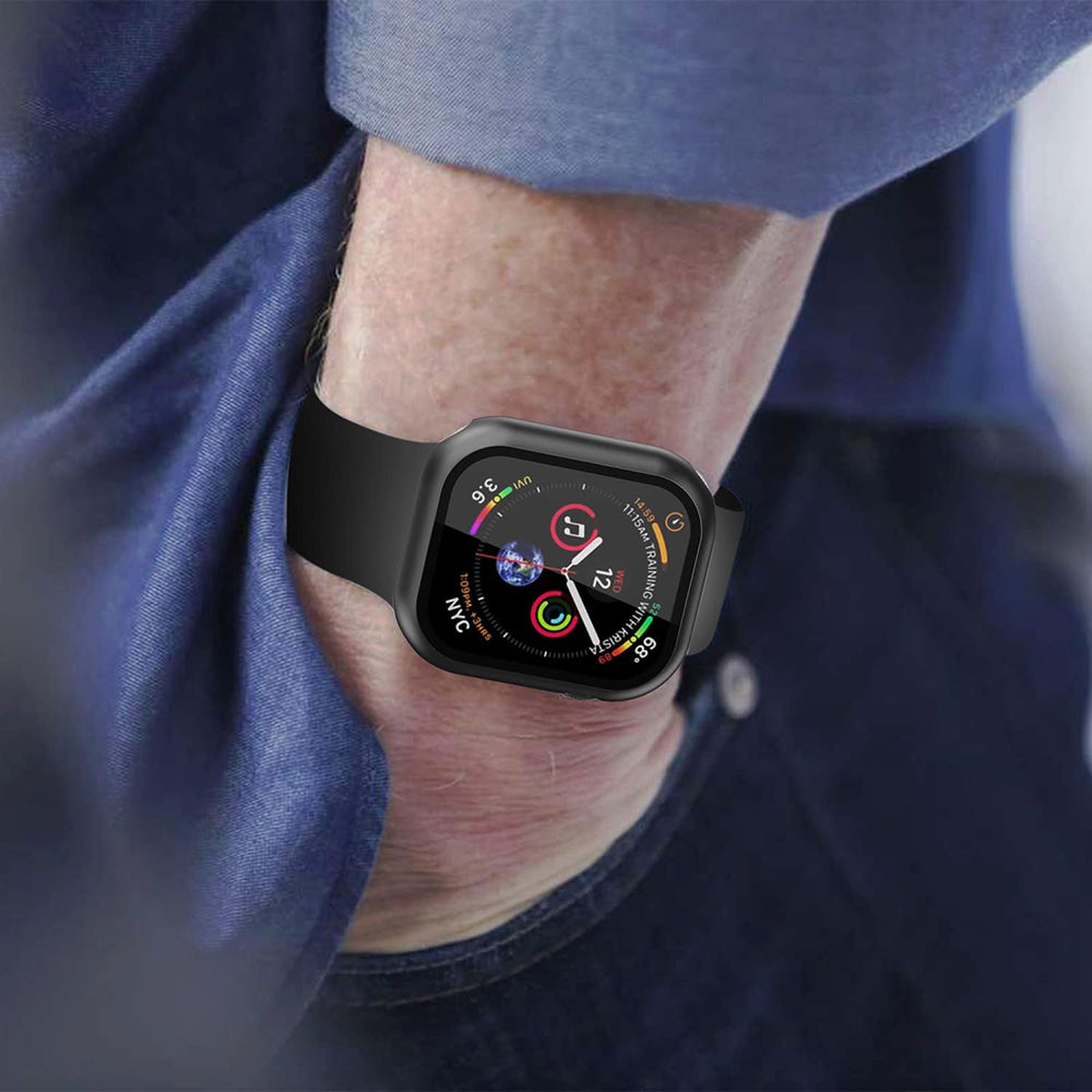 Folie de protectie smartwatch Techsuit Defense360 Pro + Screen Protector compatibil cu Apple Watch 7 (45mm), Negru