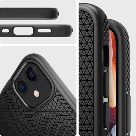 Spigen Liquid Air ACS01701 fekete tok iPhone 12 / iPhone 12 Pro készülékhez