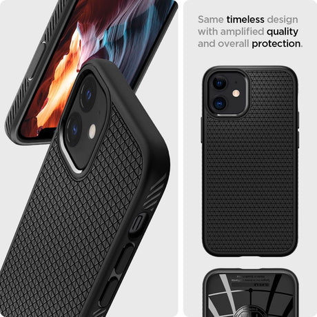 Spigen Liquid Air ACS01701 fekete tok iPhone 12 / iPhone 12 Pro készülékhez