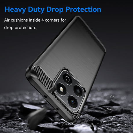 Husa de protectie Techsuit Carbon Silicone compatibil cu Honor X6b, Negru
