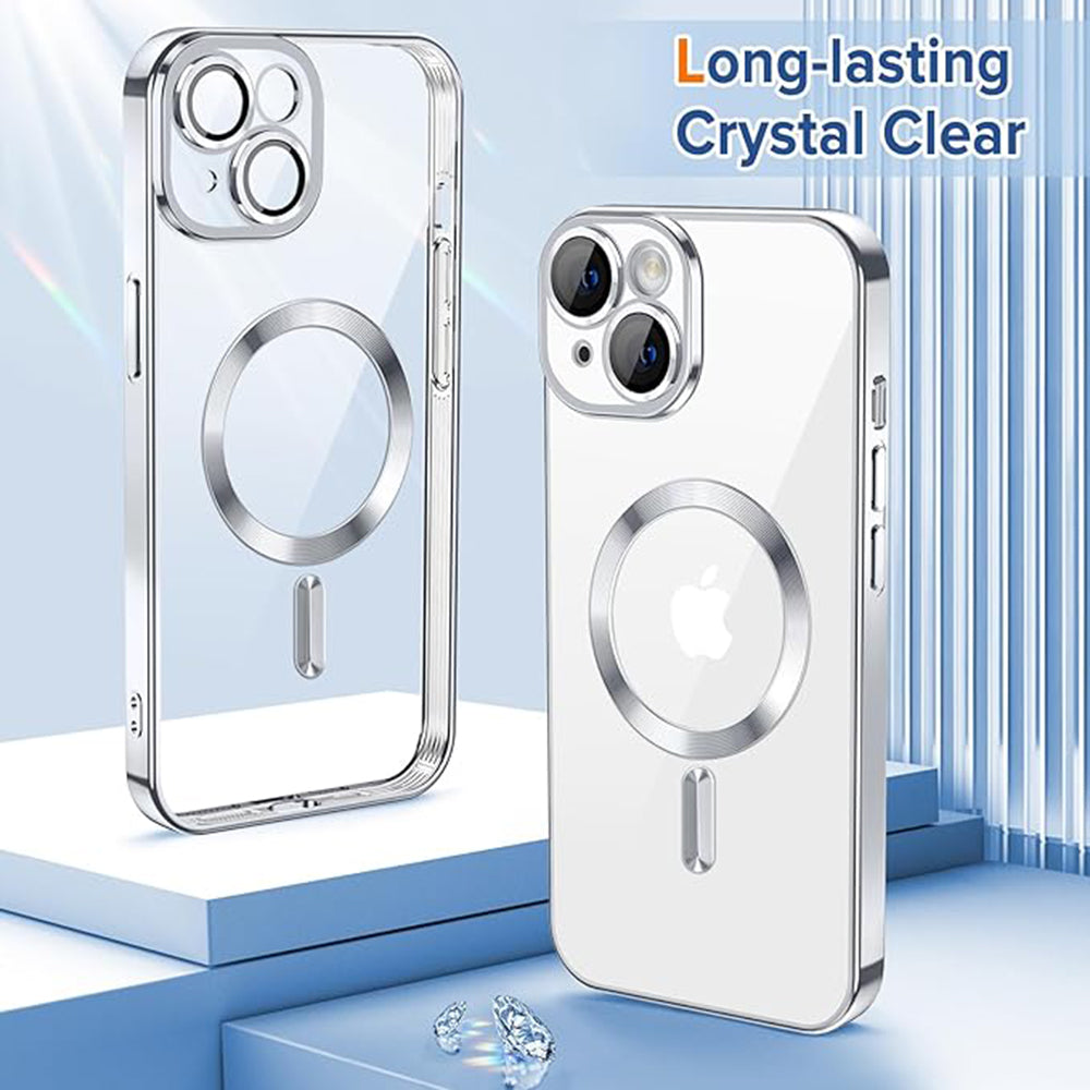 Husa de protectie Techsuit Luxury Crystal MagSafe compatibil cu iPhone 16 Plus, Argintiu