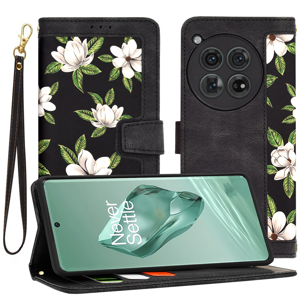 Husa de protectie Techsuit FlipCraft compatibil cu OnePlus 12, Flowers of the Dawn