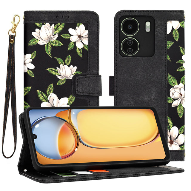 Husa de protectie Techsuit FlipCraft compatibil cu Xiaomi Redmi 13C 4G / Poco C65, Flowers of the Dawn