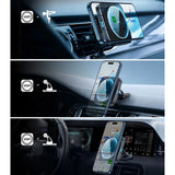 Suport ESR with Wireless Charging Qi2 HaloLock (2B51801), with CryoBoost, MagSafe Compatible, for Air Vent, Negru